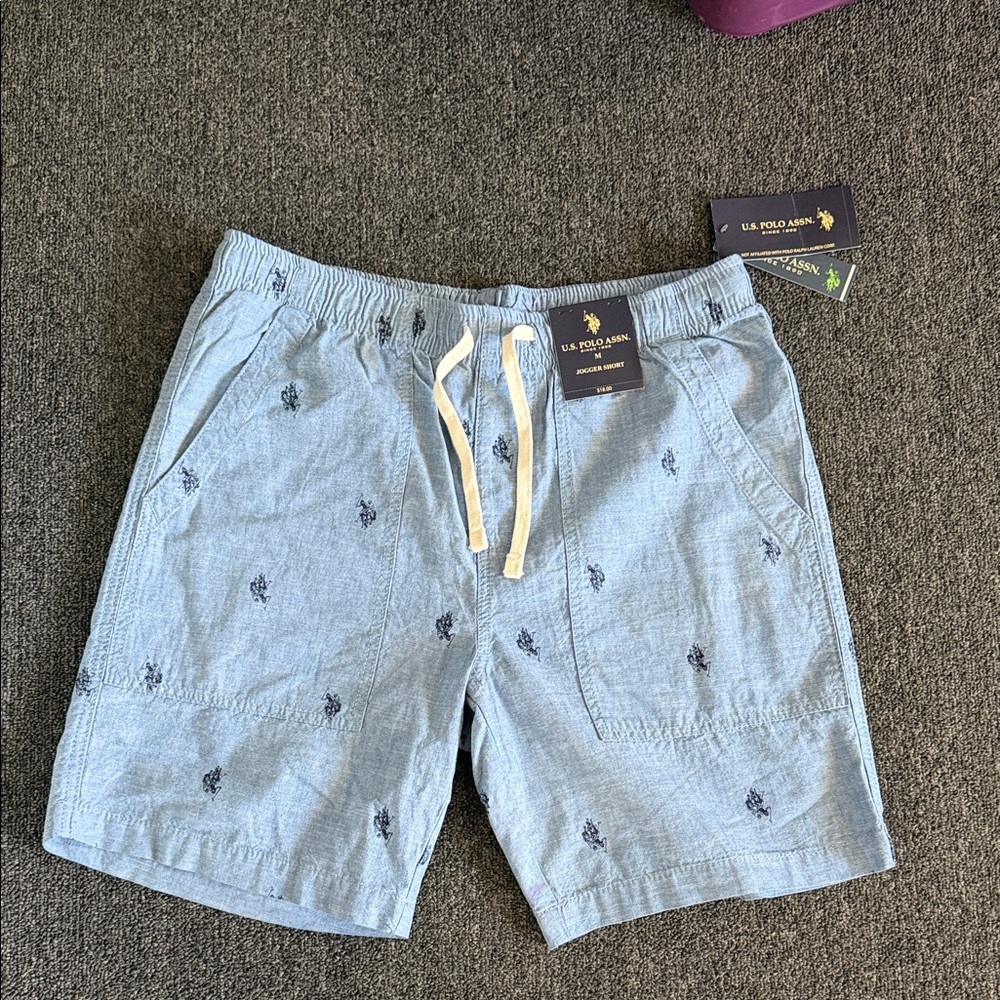 U.S. Polo Assn. Blue Men's Shorts with Dark Blue Embroidery